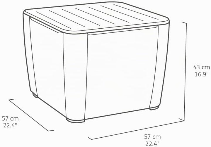Allibert by Keter Gartentisch Luzon Plus flat wicker, graphit, Deckel abnehmbar, mit Stauraum, Kunst