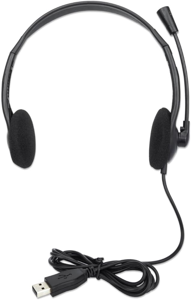 Manhattan Stereo USB-Headset On Ear, schwarz