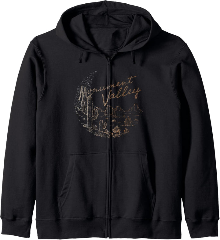 Trendy Monument Valley Crescent Moon Desert Scene Kapuzenjacke