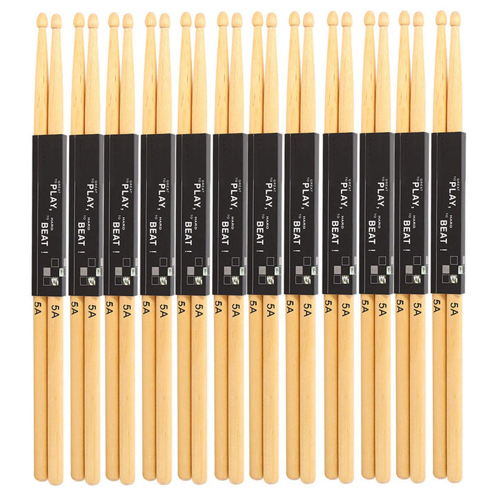 12 Paar Drumsticks, 5A Maple Wood Drumsticks Handheld Protable Drumsticks mit Mässiger Dicke und Gut