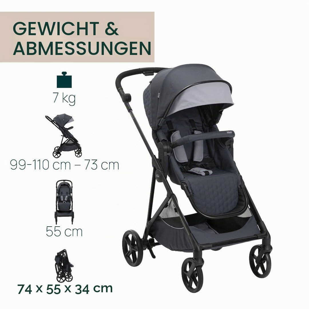 Chicco Kinderwagen Seety, Leicht und kompakt, von 0 Monaten bis 4 Jahren, bis 22 kg, faltbar, verste