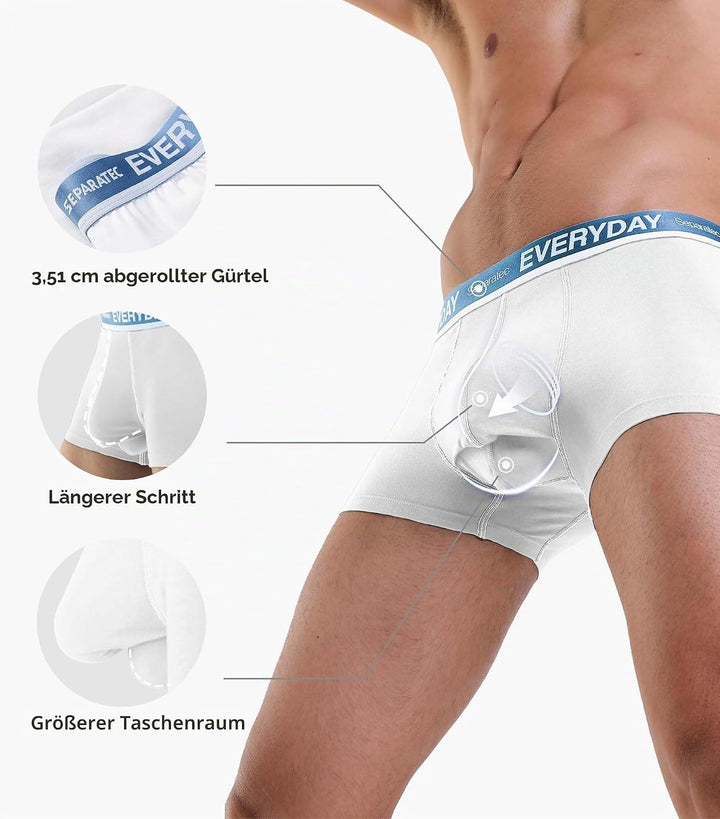 Separatec Boxershorts Herren 7er Pack aus Weicher Baumwolle Unterhosen Männer mit Unterstützender Se