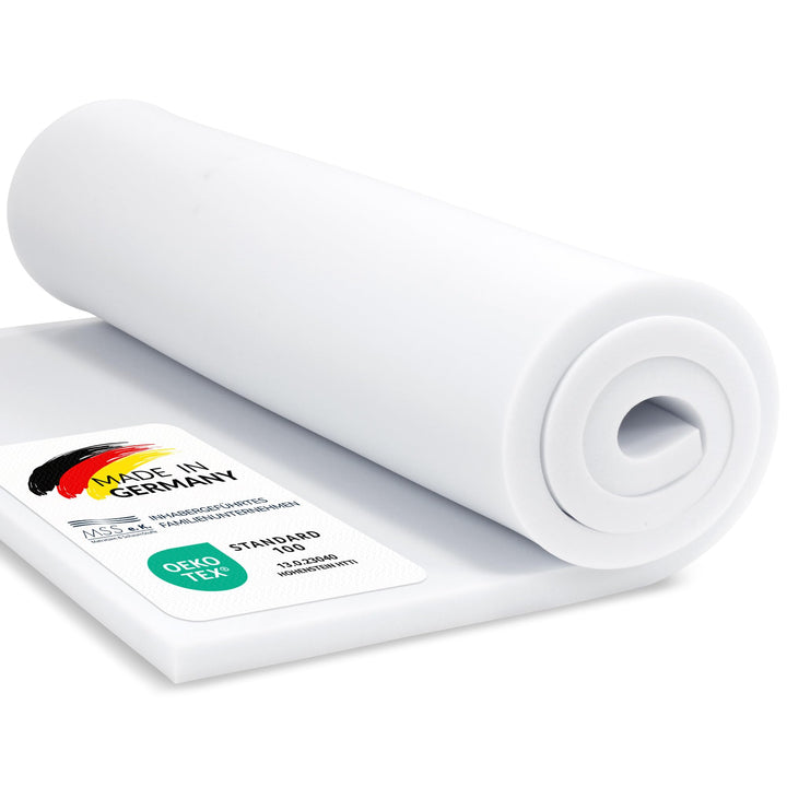 MSS e.K. Schaumstoffplatte Polster Auflage Topper - 200 x 40 x 9 cm - RG27/45 9 cm 40 x 200 cm, 9 cm