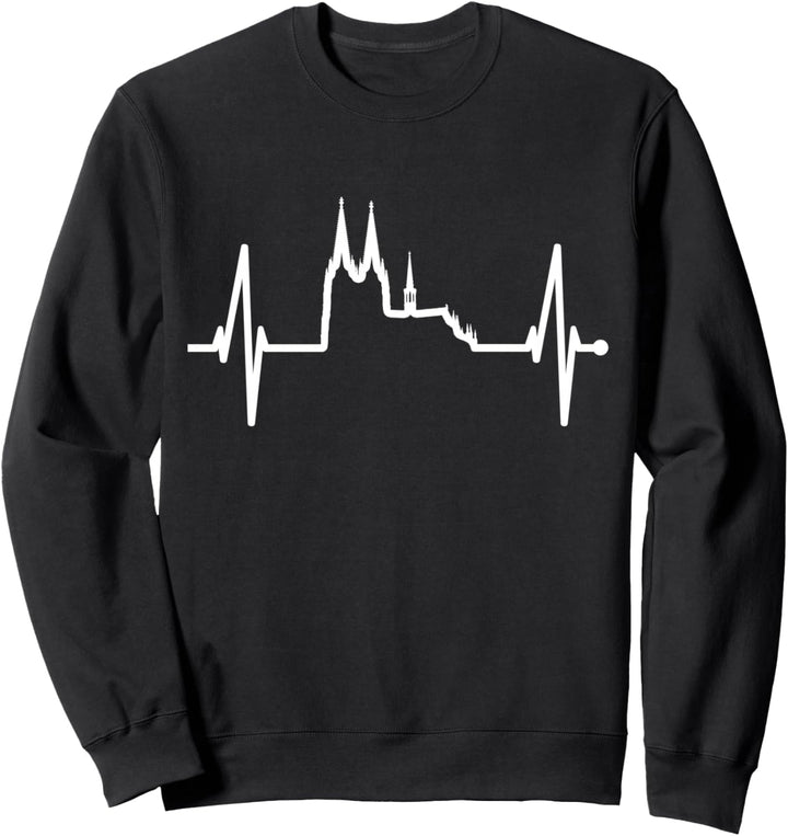 Köln Skyline Herzschlag Fan Herz Dom Ich Liebe Kölsch Kölner Sweatshirt