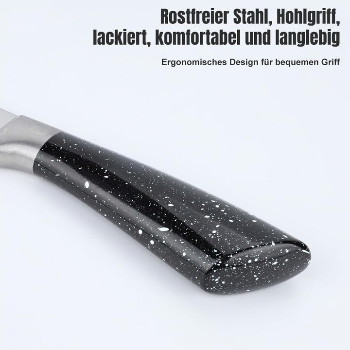 6-Piece Knife Set, Kitchen Knife Set with Knife Block - Stainless Steel Knife, with Ergonomic Handle