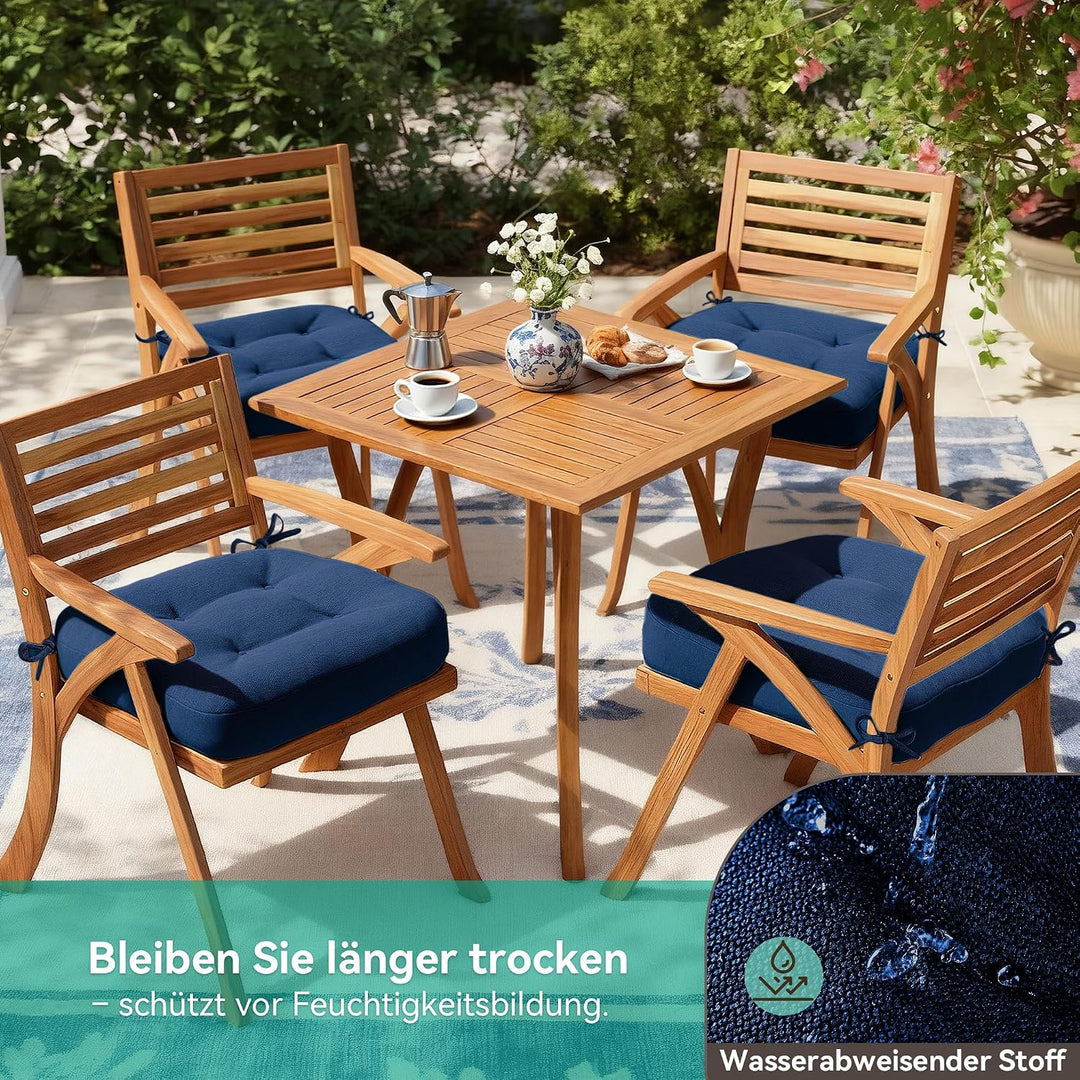 Codi Sitzkissen 40x40×8 cm 6er Set, Extra Dicke, Bequeme Stuhlkissen mit wasserabweisendem Bezug – W