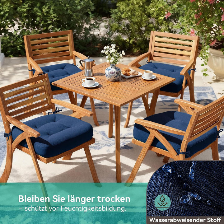 Codi Sitzkissen 40x40×8 cm 6er Set, Extra Dicke, Bequeme Stuhlkissen mit wasserabweisendem Bezug – W
