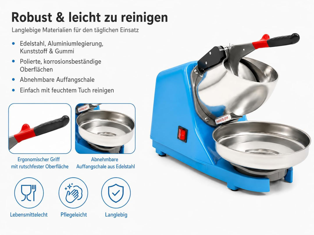 220V/380W Elektrische Eiszerkleinerer Edelstahl Ice Crusher Crusheisbereiter Eiswürfel Startseite