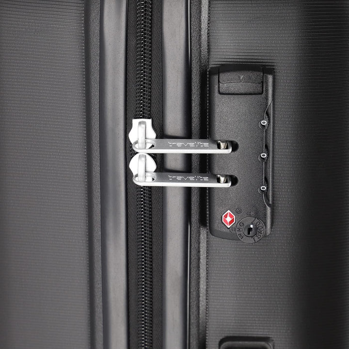 Travelite Vaka - 4-Rollen-Trolley 65 cm M black Schwarz, Schwarz