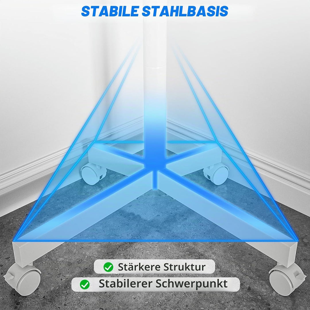 TV Ständer Rollbar Fernsehständer Bodenständer - Rfiver Fernseher ständer Rollwagen mit Rollen Weiss