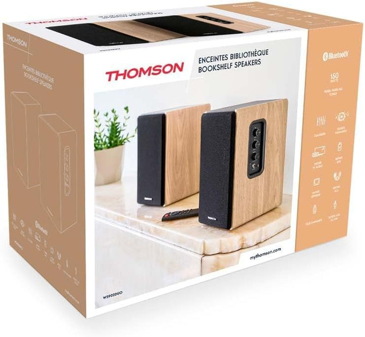 Thomson Cosy Bibliotheks-Lautsprecher, 150 W, Stereo, Bluetooth 5.3, USB-Wiedergabe, Fernbedienung,