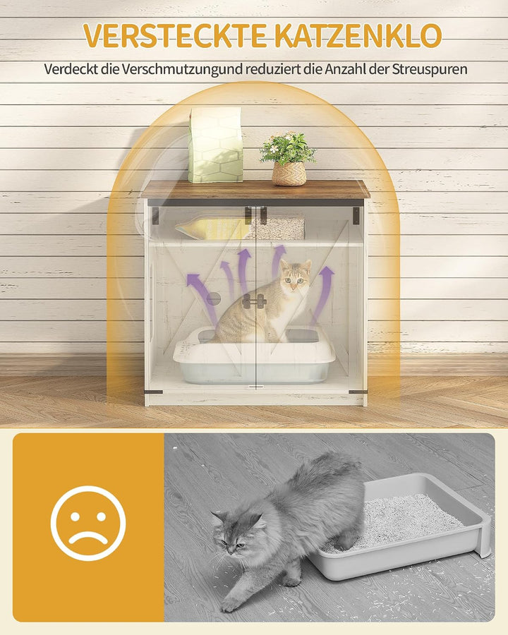 Hzuaneri Katzenklo Schrank, Verstecktes Katzenschrank mit Stauraum, Katzenhaus mit Magnetischen, Bau