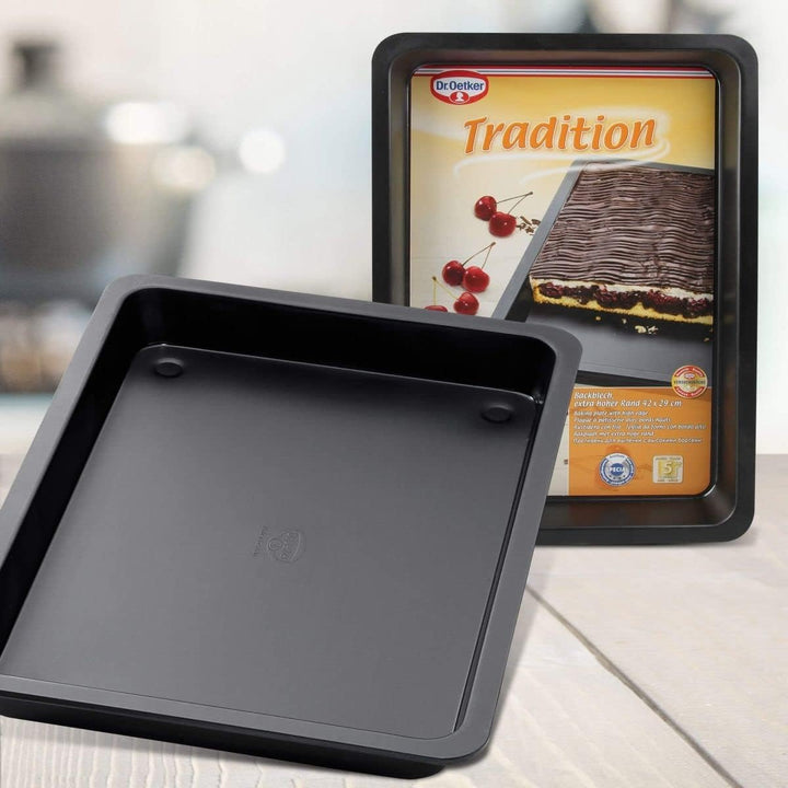 Dr. Oetker Rechteckige Springform mit Servierboden 38 x 25 cm Back-Idee &amp; Backblech mit extra hohem