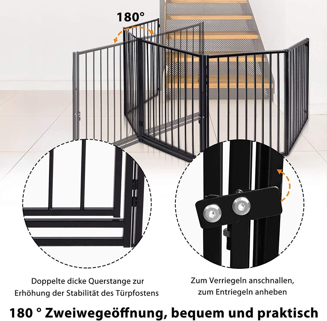 UISEBRT Kaminschutzgitter Metall 5 Stücke Kinderschutzgitter Schwarz Absperrgitter Schutzgitter Kind