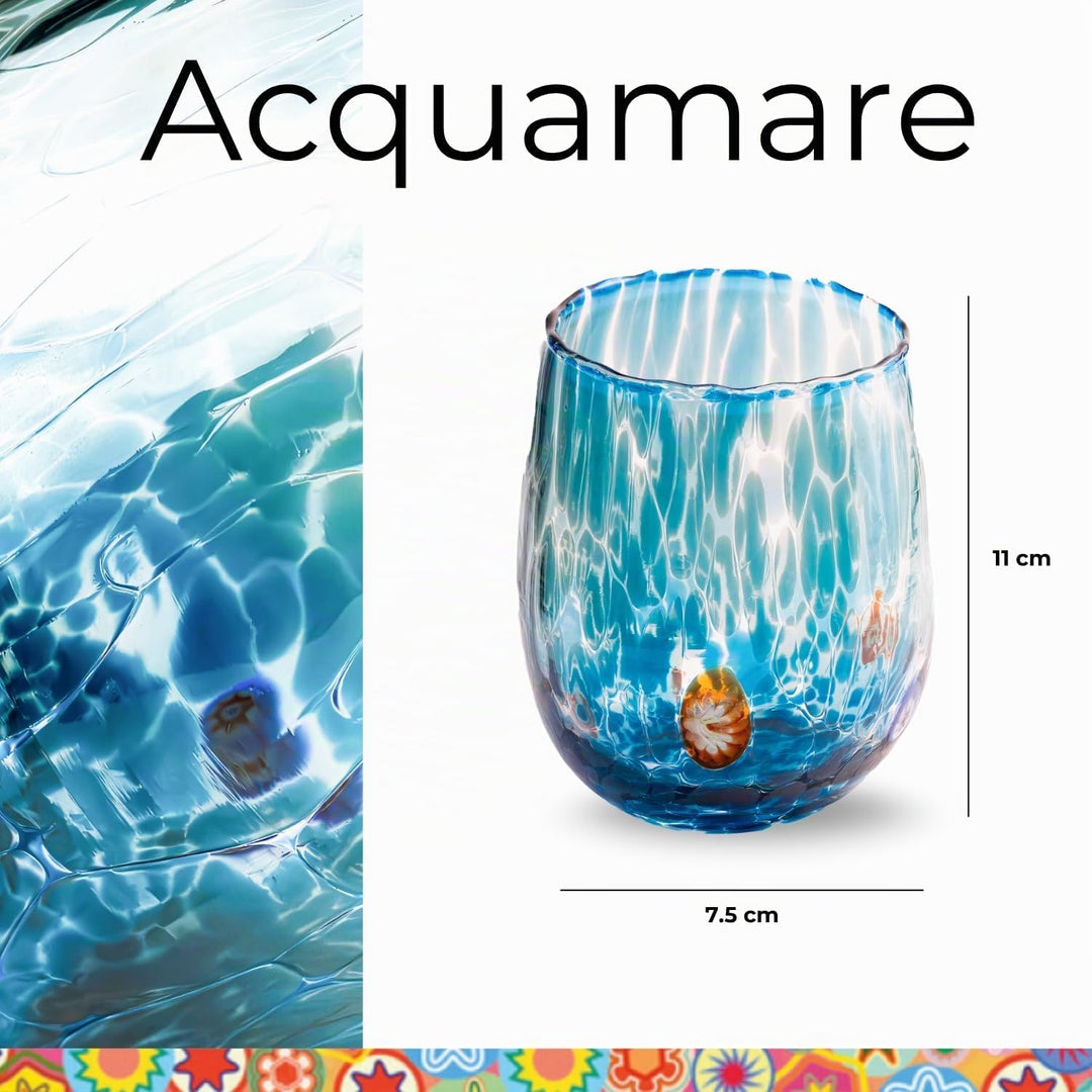 Gocce di Murano Wassergläser, hergestellt nach der Tradition der Murano-Handwerker, mundgeblasenes u