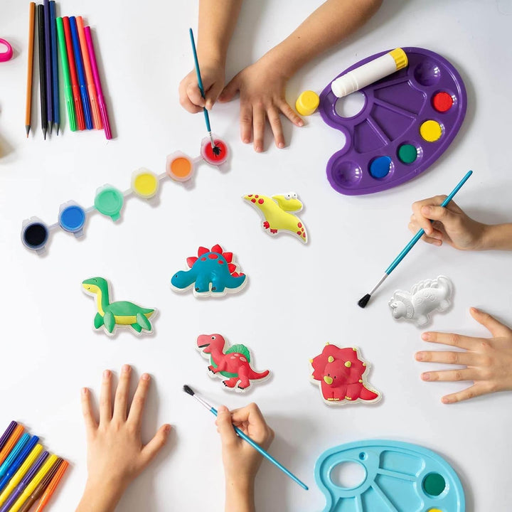 Funto Dinosaurier Malerei Kit für Kinder, 27 PCS Kunst und Handwerk Set, Keramik zu malen, kreative