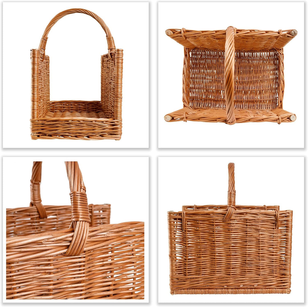 Creative Home Gross Kaminkorb Holzkorb Kaminholzkorb Rattan | 45 x 30 x 47 cm | Aufbewahrung Rechtec