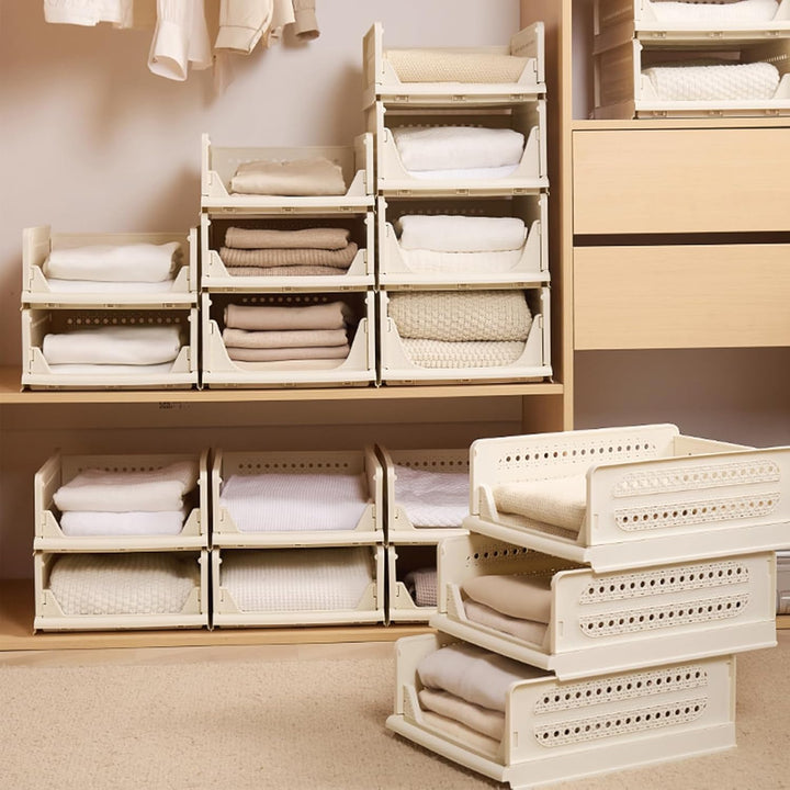 RMAN 6 Stück Kleiderschrank Organizer Faltbare Schrank Organizer Schubladenboxen Stapelbar Aufbewahr