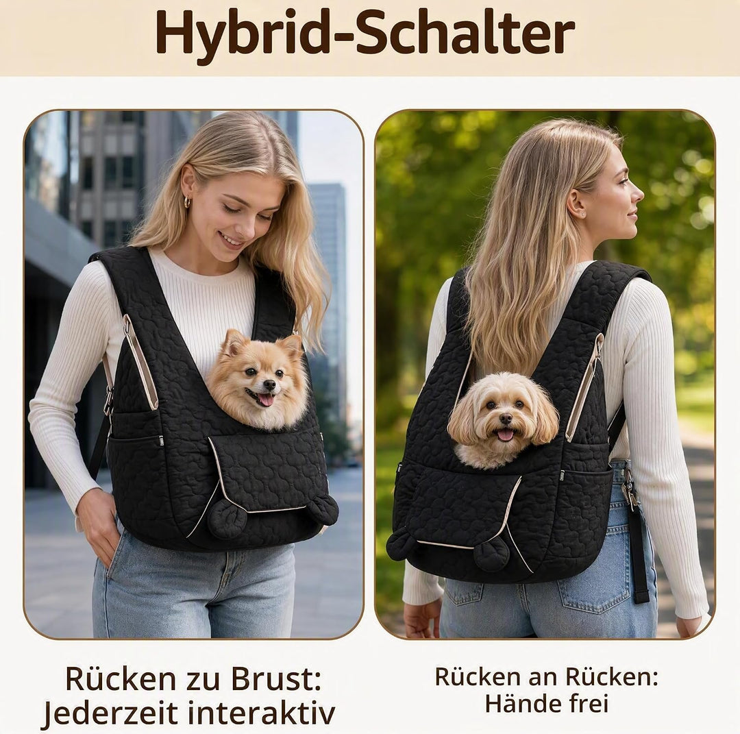 Nylon Handfreie Hunde-Tragetasche für Kleine Hunde &amp; Katzen, Schwarz