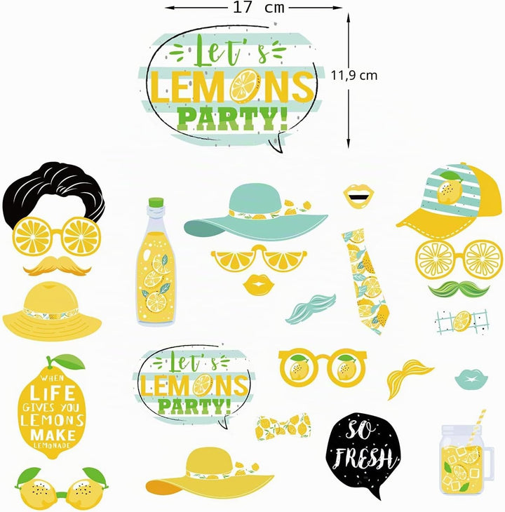 Foto-Requisiten mit Zitronen-Thema, für Geburtstagspartys, Babypartys, Sommer-Zitrus- und Limonadenp