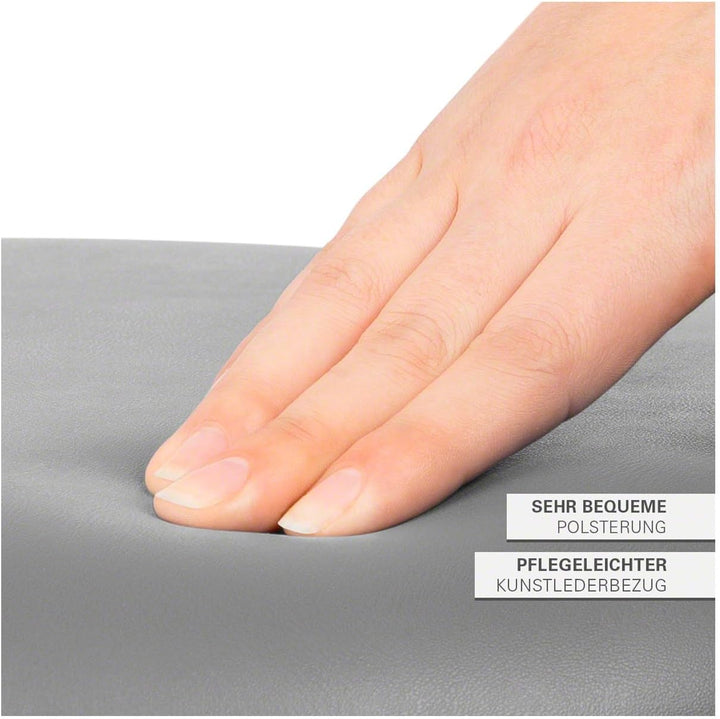 Sport-Tec Sattelhocker Standard mit Polster und Rollen, Rollhocker, Arbeitshocker Grau, Grau