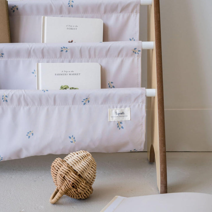 3 Sprouts Kinder Bücherregal aus Holz – Montessori Regal für Kinderzimmer - Heidelbeere Taupe, Heide