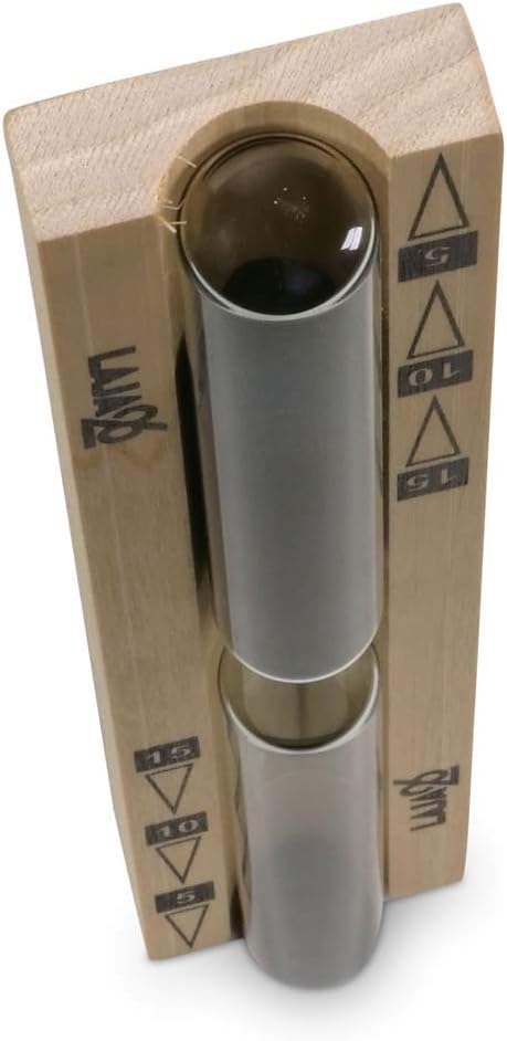 LaJa26 Sauna Sanduhr "Small" schwarzer Sand - FSC Espenholz - Drehgestell aus Holz zur Montage an de