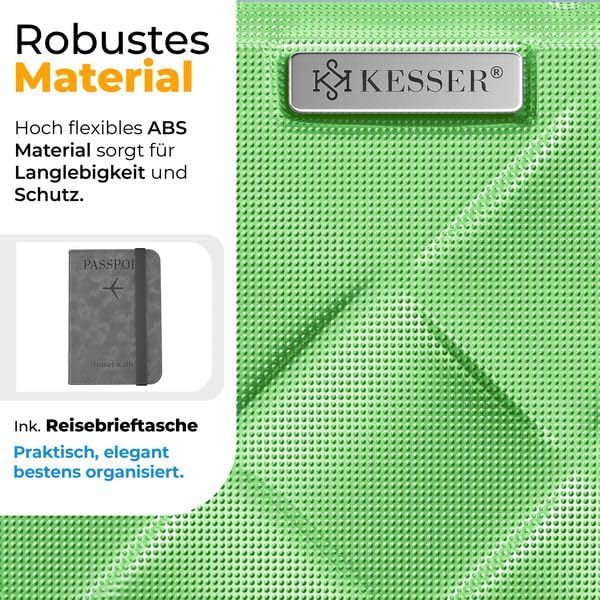 KESSER® Reisekoffer Set 4-teilig | Kofferset ABS Hartschalenkoffer mit Zahlenschloss, Kofferwaage &amp;