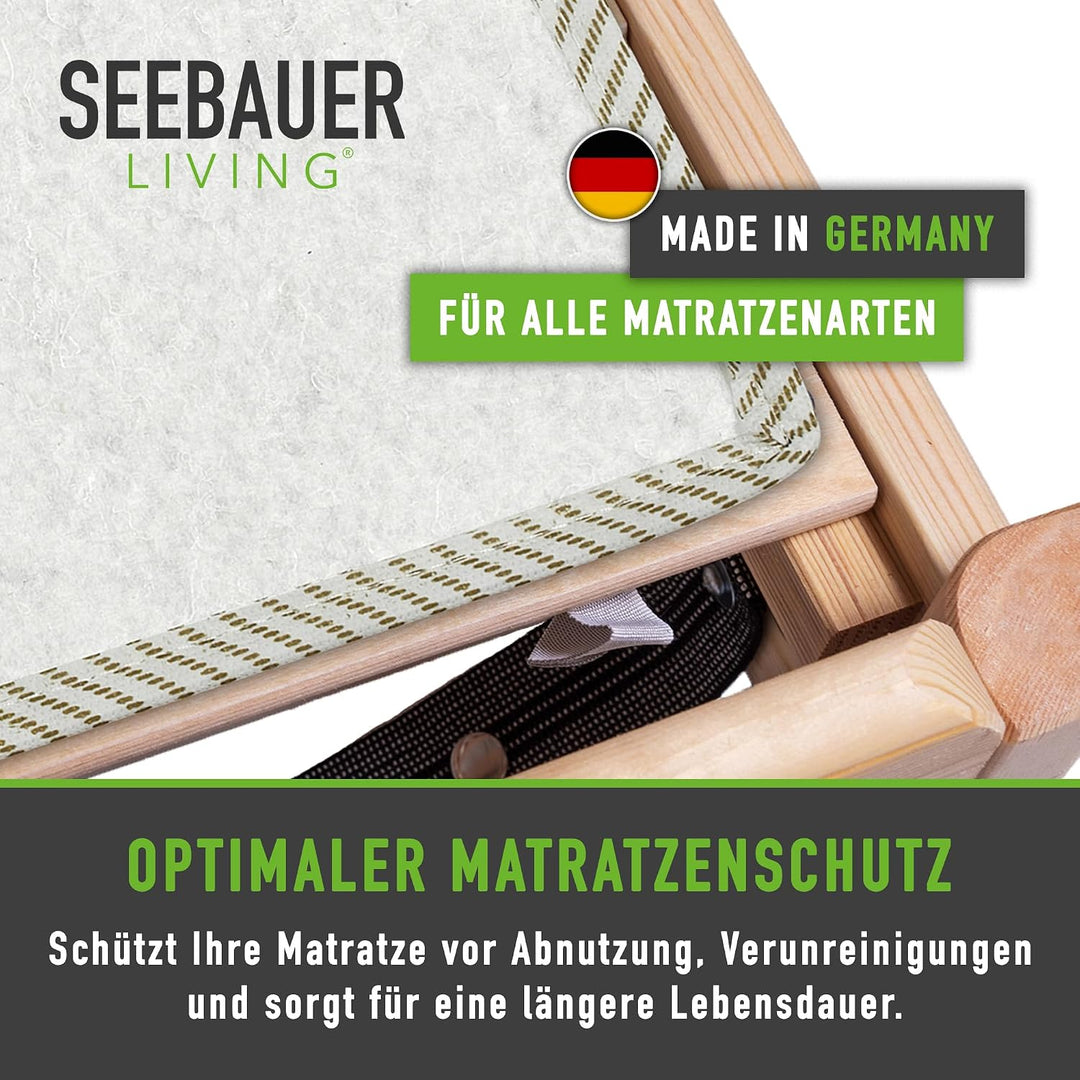 SEEBAUER Living Matratzenschoner Filzschoner für Lattenrost (120 x 220 cm) Matratzenunterlage Antiru