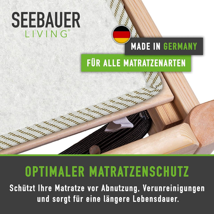 SEEBAUER Living Matratzenschoner Filzschoner für Lattenrost (120 x 220 cm) Matratzenunterlage Antiru