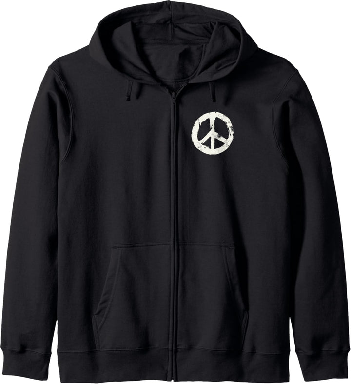 Hippie-Shirt, Hippie-Symbol, Druck auf der Tasche, T-Shirt, Geschenkidee Kapuzenjacke