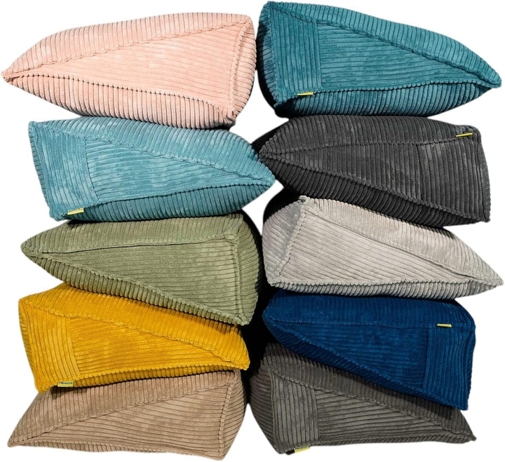 Cord Rückenkissen für Bett &amp; Sofa mit abnehmbarem, waschbarem Bezug [ 100cm - Cord-Graphit ] | Beque