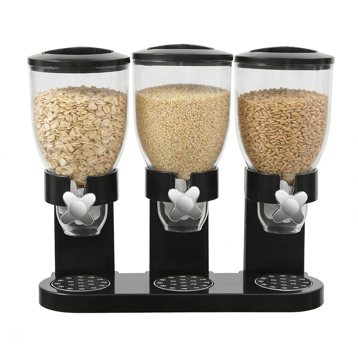 Cornflakes Spender - 2L Müsli Spender Dreifach Cerealienspender Nussspender