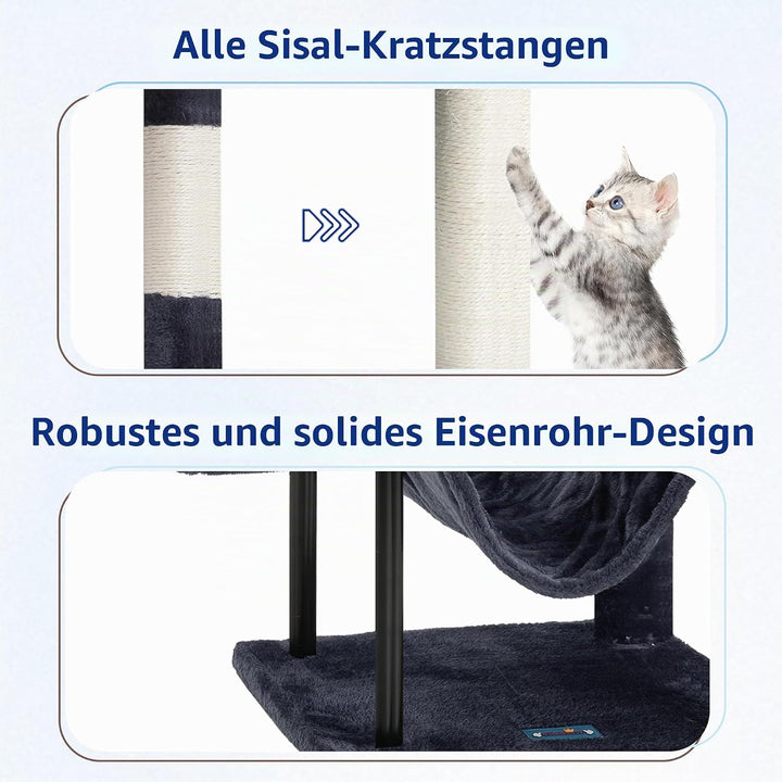 Gitelsnour Kratzbaum, Katzenbaum für Innenbereich, 110 cm Katzenkratzbaum mit stabilen Metallrohren,