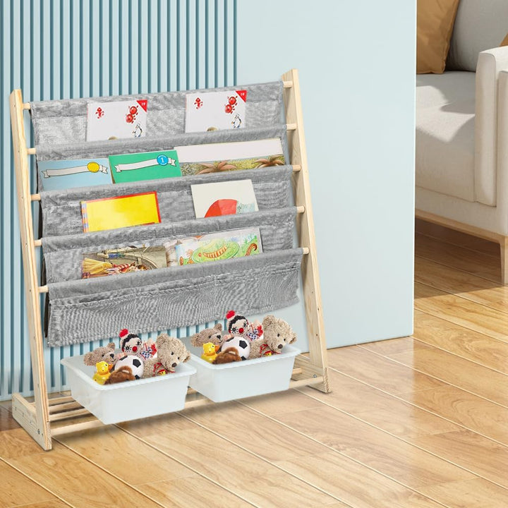 Bücherregal für Kinder, Bücherregal mit 5 Ebenen, Schulbedarf für Kinderzimmer, Kindergarten, Kinder