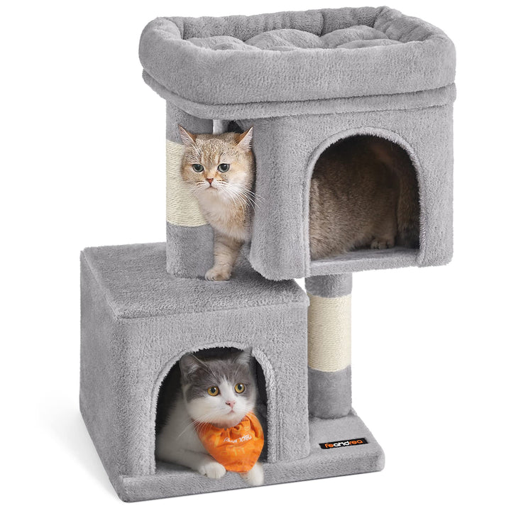 Feandrea Kratzbaum klein, 67 cm Katzenbaum, Katzenhaus für Kätzchen bis zu 3 kg, grosse Plattform, S
