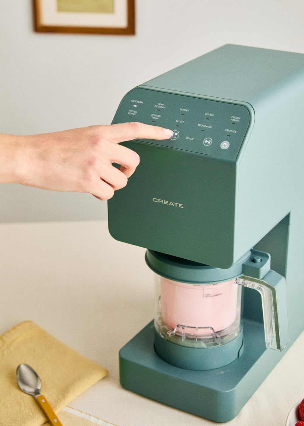 CREATE ICE CREAM MAKER STUDIO / Multifunktions-Eismaschine, 600 ml, 5 Behälter, Salbeigrün / Magnetv