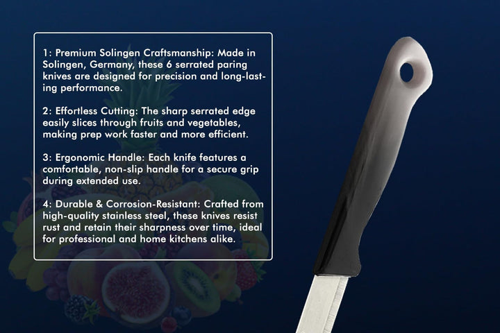 SMI Solingen Messer Set Gemüsemesser Schälmesser Obstmesser Küchenmesser Allzweckmesser Wellenschlif