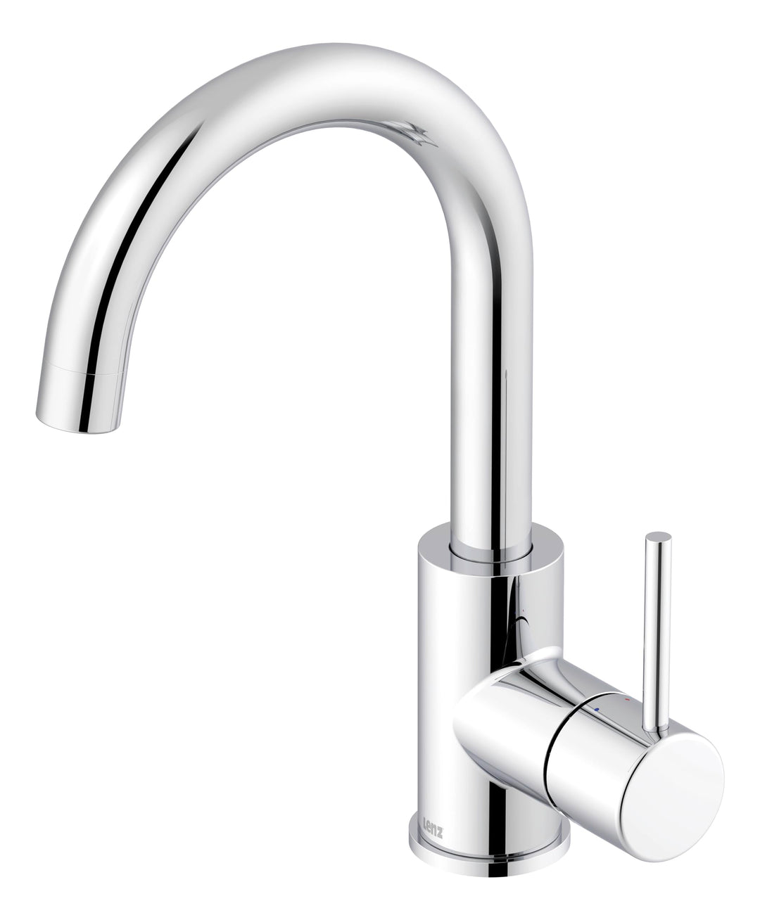 Lenz Niederdruck Waschtischarmatur Bow² in Chrom – 360° schwenkbarer Bogenauslauf – Mit EasyClean Po