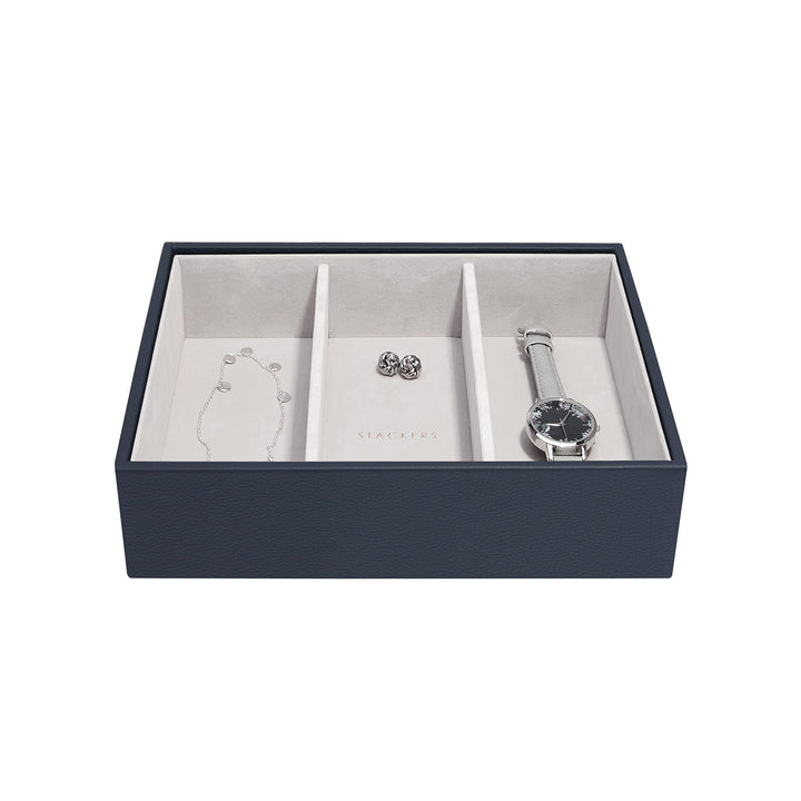 Stackers Marine Klassisch Schmuckfach für Schmuckschatulle Uhren/Accessoires Navy, Navy