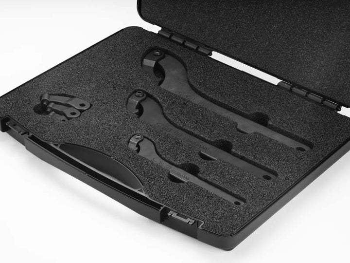 AMF Gelenk Hakenschlüssel (Schlüssel mit Nase für Nutmuttern Set Satz 35 – 155 mm, 6-teilig inkl. Tr