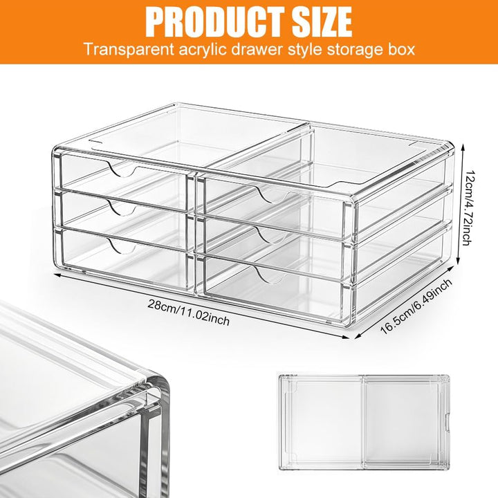 Kosmetik Organizer Acryl mit 6 Schubladen für Schminktisch