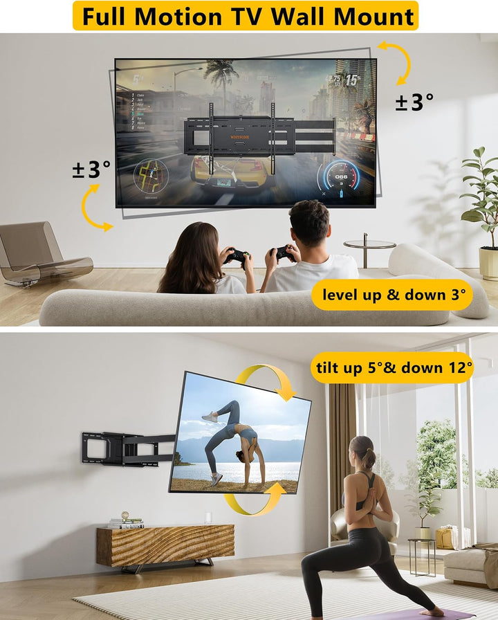 TV Wandhalterung mit 1219mm Extra Langem Gelenkarm für 37-86&