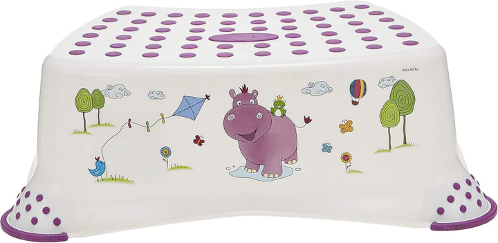 keeeper PLASTOREX Tritthocker weiss violett Dekor Nilpferd