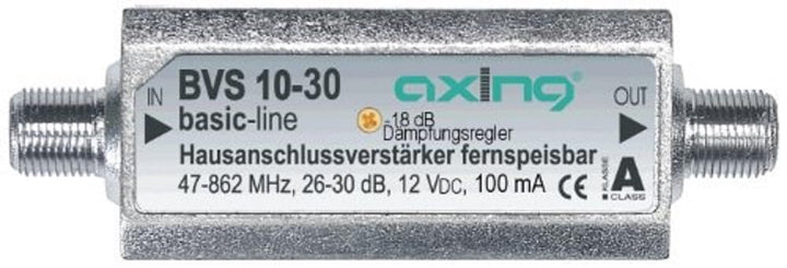 Axing BVS 10-30 Mini Hausanschluss Verstärker Inline fernspeisbar (30 dB) Single, Single