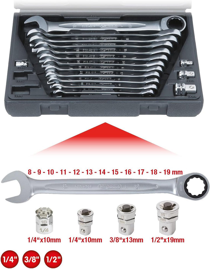 KS Tools 503.4266 GEARplus Ratschenringmaulschlüssel-Satz,