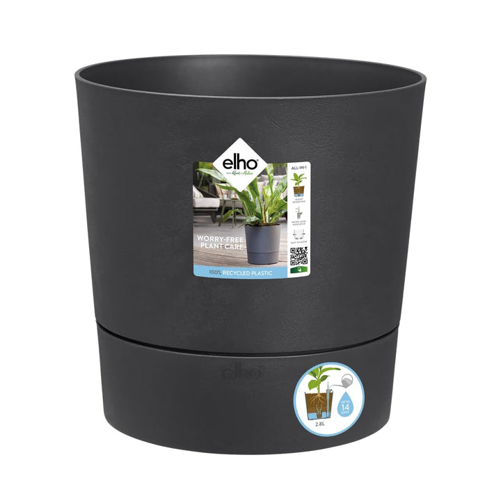 elho Greensense Aqua Care Rund 30 mit Integrierte Wasserspeicher - Blumentopf für Innen &amp; Aussen - 1