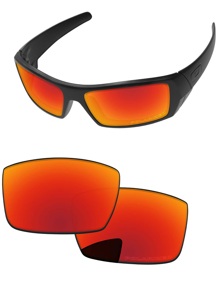 PapaViva Ersatzlinsen für for Oakley Gascan OO9014 Feuerrot - Polarisiert, Feuerrot - Polarisiert