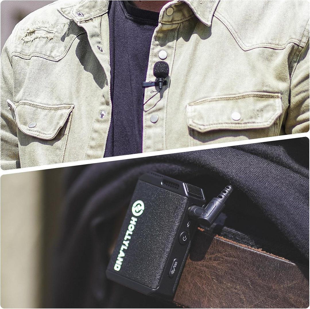 Hollyland Lark MAX Lavalier Mikrofon Wireless mit 2 Externe Mikrofone, 48kHz/24 bit Audioqualität EN