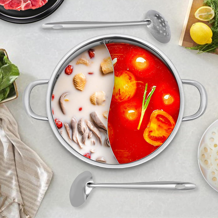 Suppentopf, Edelstahl, Deckel, Doppelkammer, Shabu Hot Pot, Für Herdarten